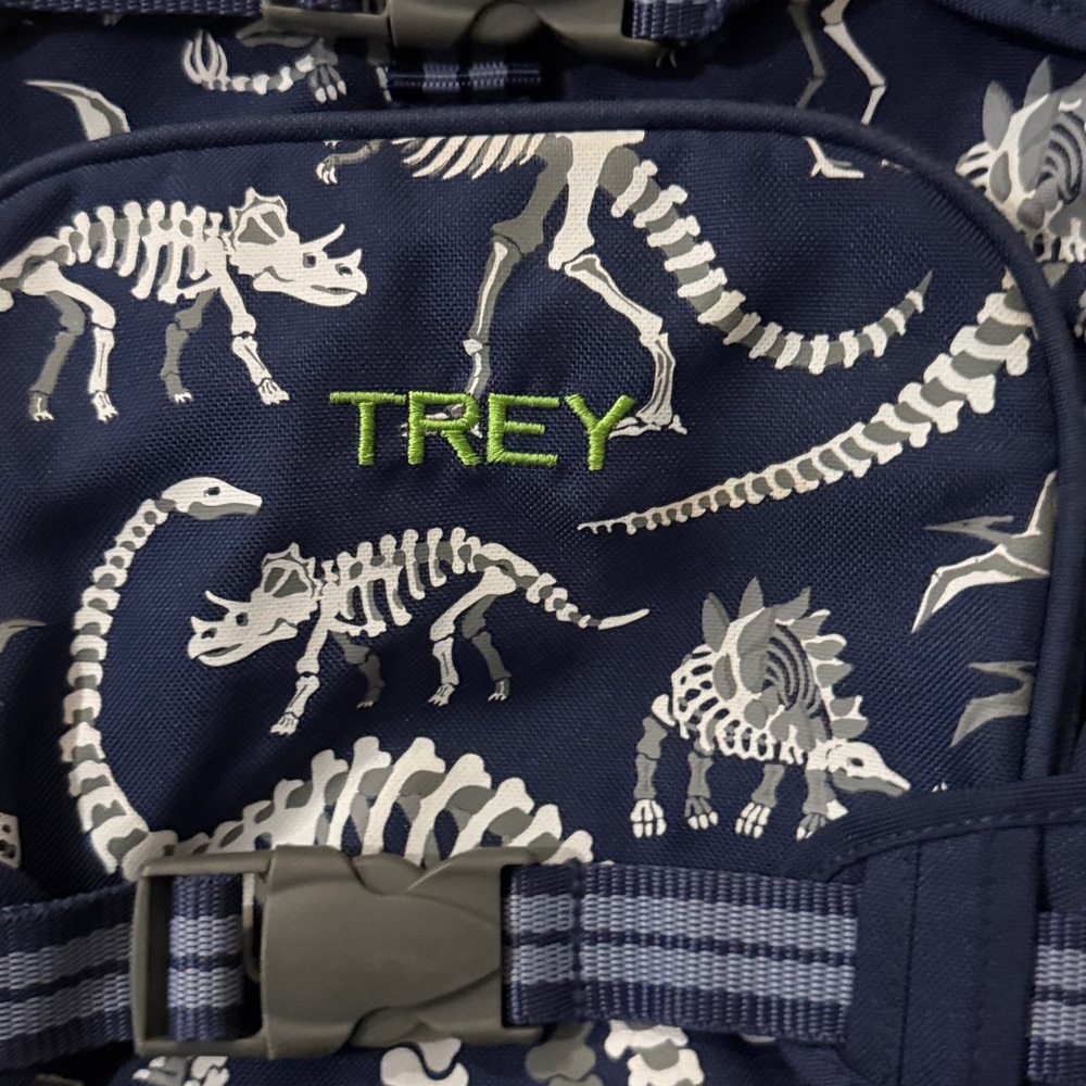 Pottery Barn Mackenzie Navy Dinosaur small Backpack - Picture 4 of 4